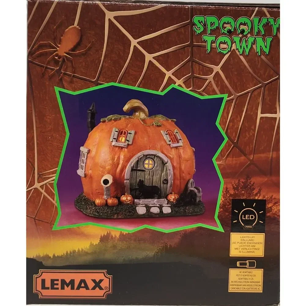 Lemax Spooky Town PUMPKIN COTTAGE #34082 NRFB 2023 Halloween Lit Table Accent *